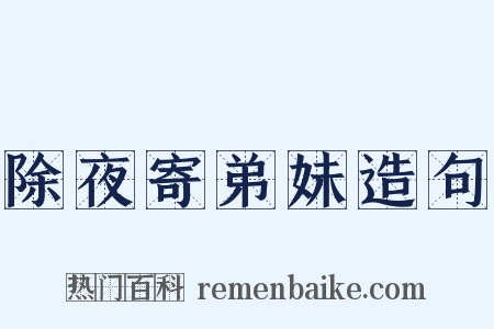 除夜寄弟妹造句是什么意思的图片